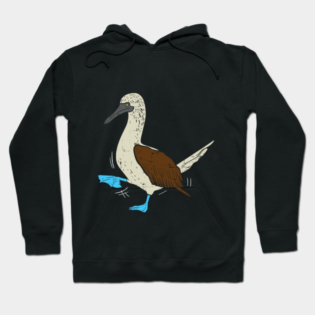 Dancing Blue Foot Boobie Bird Hoodie by maxdax